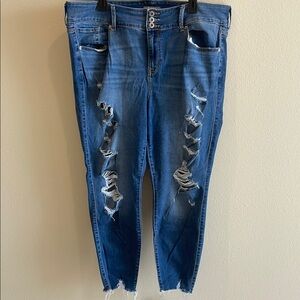 Torrid Distressed Skinny Jeans in Blue